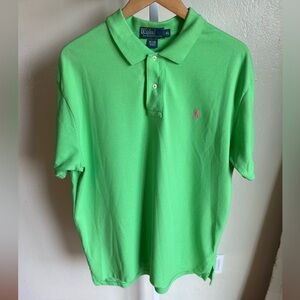 Ralph Lauren Men’s Green Polo Shirt Classic Piqué Design Size XL